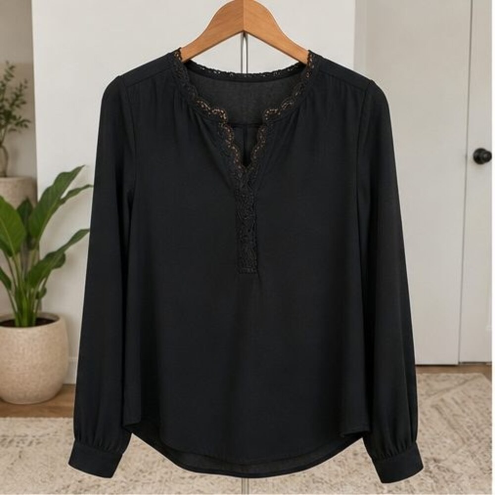 Black Lace Trim Top